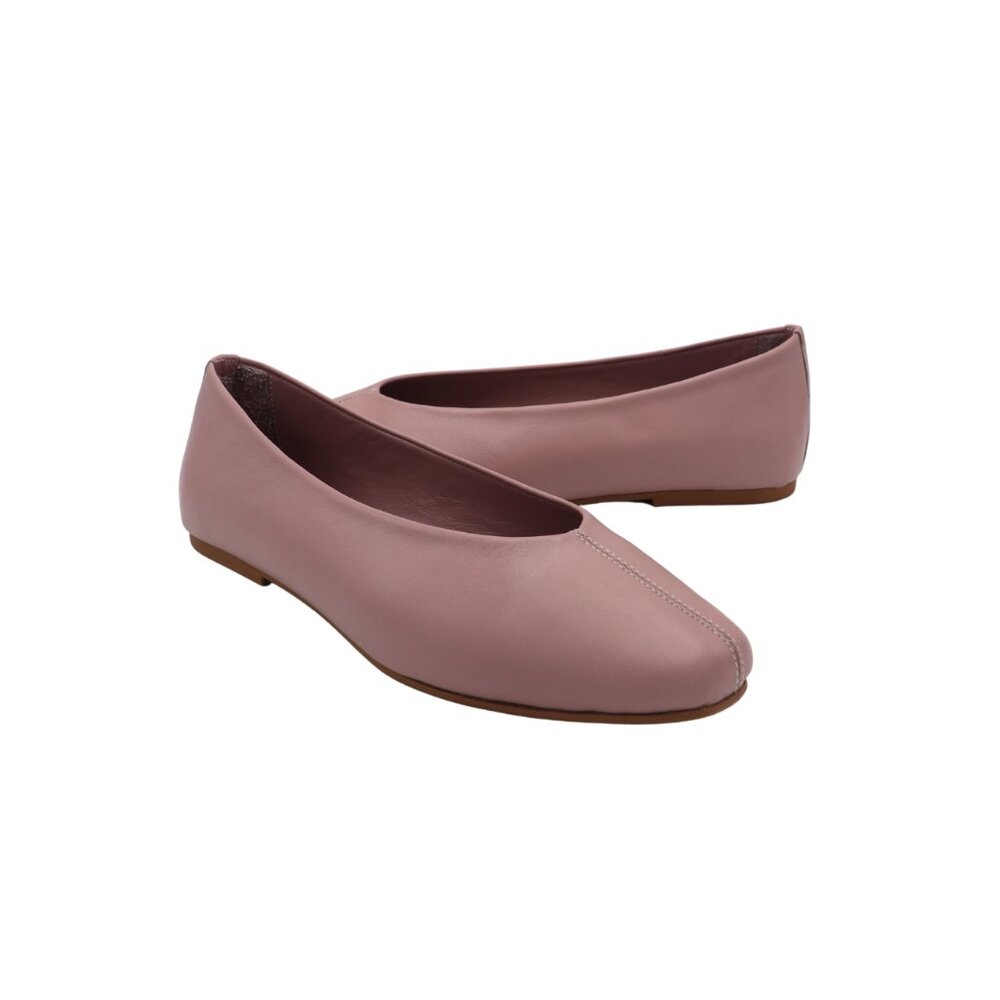 Avah blush pink leather flats
